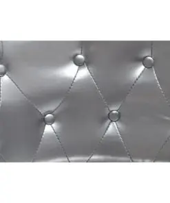 vidaXL Tub Chair with Footstool Silver Faux Leather