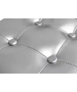 vidaXL Tub Chair with Footstool Silver Faux Leather