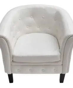 vidaXL Tub Chair White Faux Leather