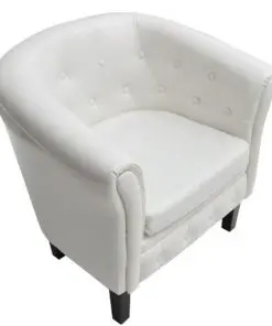 vidaXL Tub Chair White Faux Leather