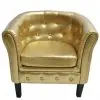 vidaXL Tub Chair Gold Faux Leather