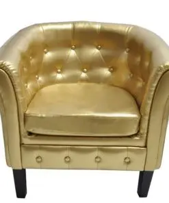 vidaXL Tub Chair Gold Faux Leather