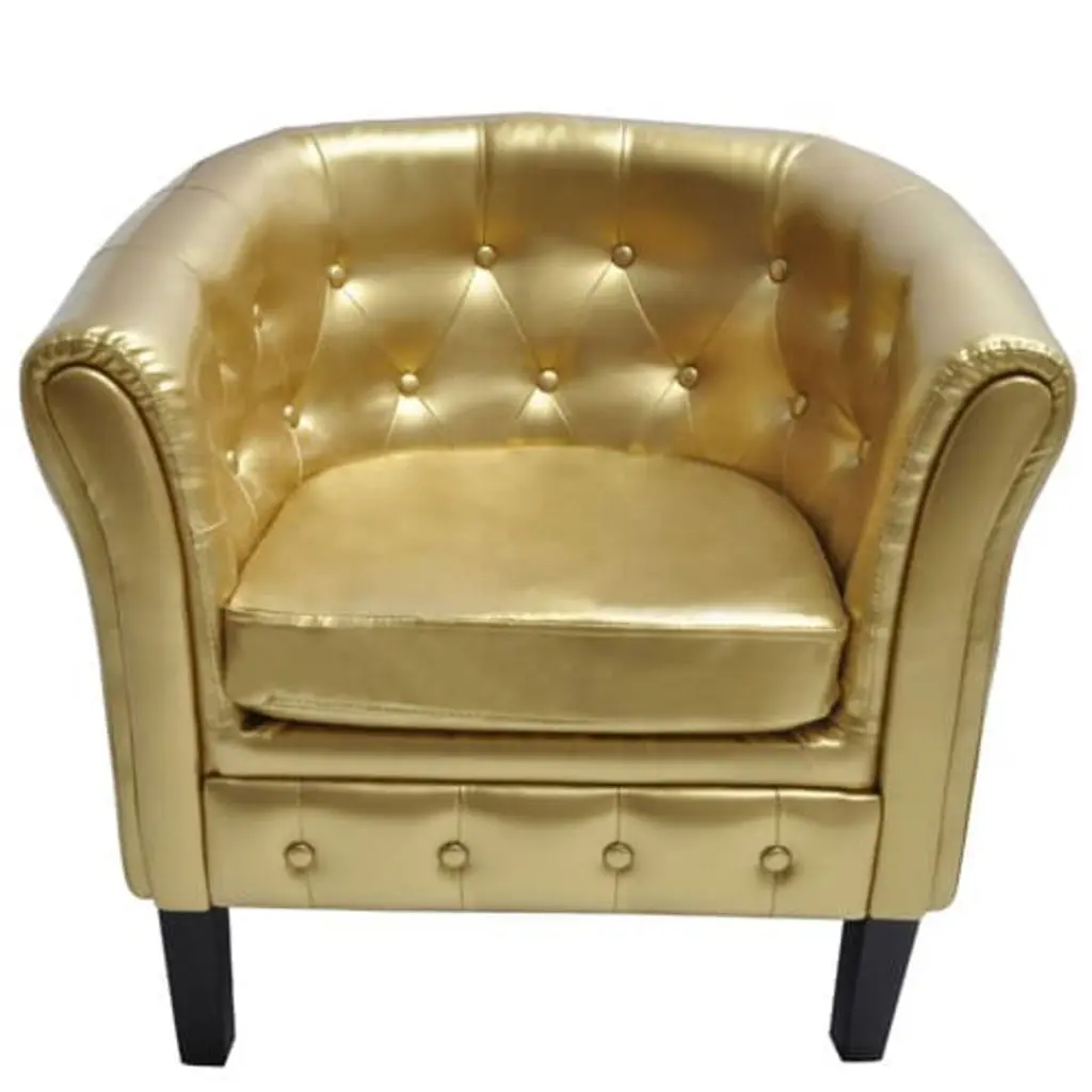 vidaXL Tub Chair Gold Faux Leather