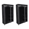 vidaXL Wardrobes 2 pcs Black Fabric vidaXL Wardrobes 2 pcs Black Fabric