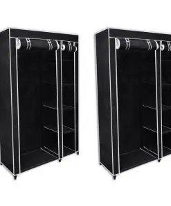 vidaXL Wardrobes 2 pcs Black Fabric