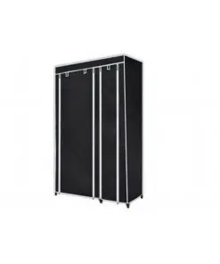 vidaXL Wardrobes 2 pcs Black Fabric