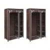 vidaXL Fabric Wardrobes 2 pcs Brown