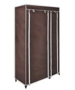 vidaXL Fabric Wardrobes 2 pcs Brown