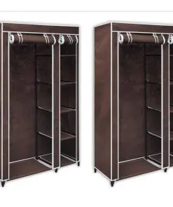 vidaXL Fabric Wardrobes 2 pcs Brown