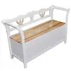 vidaXL Storage Bench 126x42x75 cm Wood White vidaXL Storage Bench 126x42x75 cm Wood White