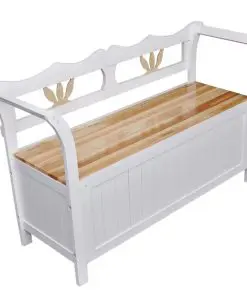 vidaXL Storage Bench 126x42x75 cm Wood White