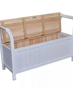 vidaXL Storage Bench 126x42x75 cm Wood White