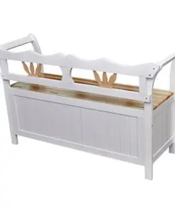 vidaXL Storage Bench 126x42x75 cm Wood White