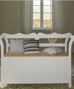 vidaXL Storage Bench 126x42x75 cm Wood White
