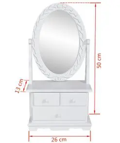 vidaXL Vanity Makeup Table with Oval Swing Mirror MDF