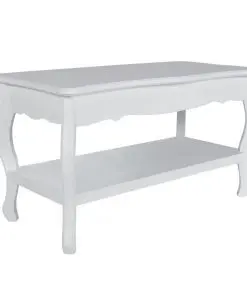 vidaXL Coffee Table 2 Tiers MDF White