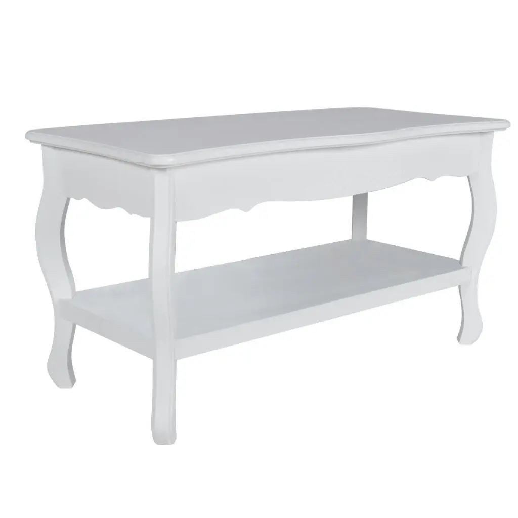 vidaXL Coffee Table 2 Tiers MDF White