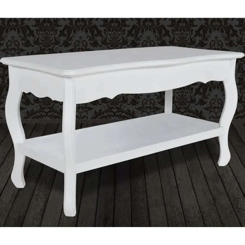 vidaXL Coffee Table 2 Tiers MDF White