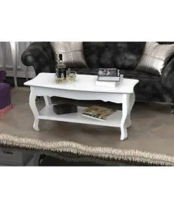 vidaXL Coffee Table 2 Tiers MDF White