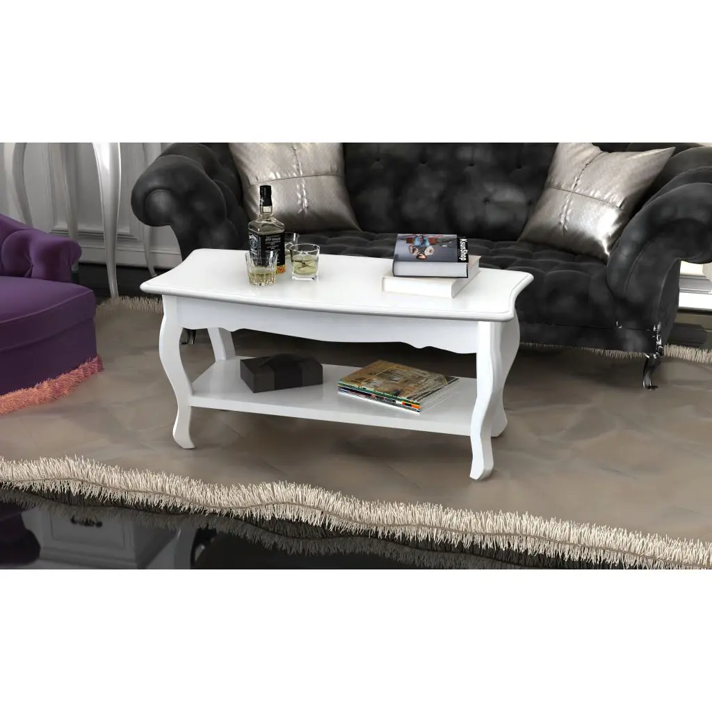 vidaXL Coffee Table 2 Tiers MDF White