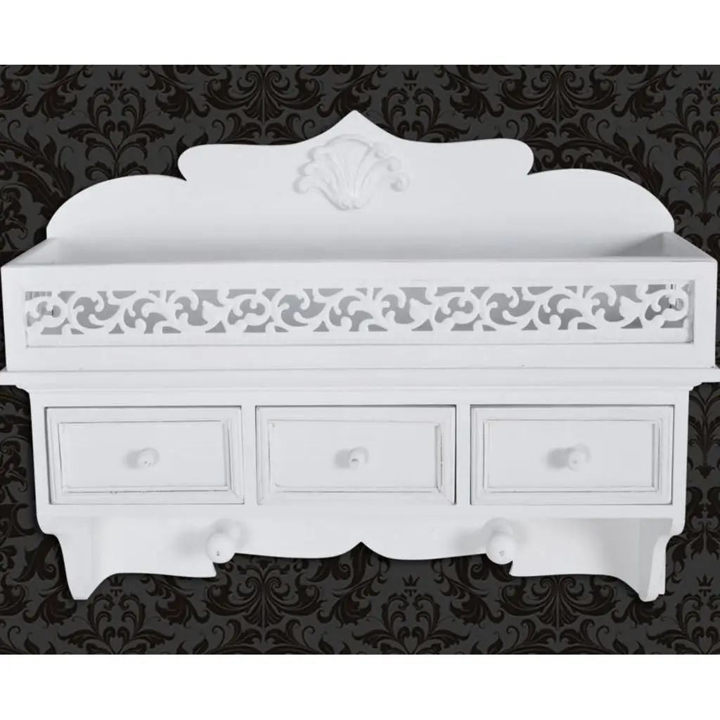 vidaXL Wall Mounted Shelf with 3 Drawers