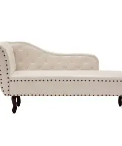 vidaXL Chaise Longue Cream White Faux Leather