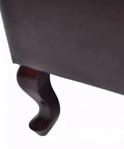 vidaXL Armchair with Footstool Dark Brown Faux Leather