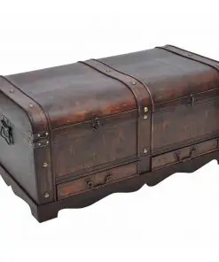 vidaXL Wooden Treasure Chest Large Brown
