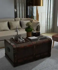 vidaXL Wooden Treasure Chest Large Brown