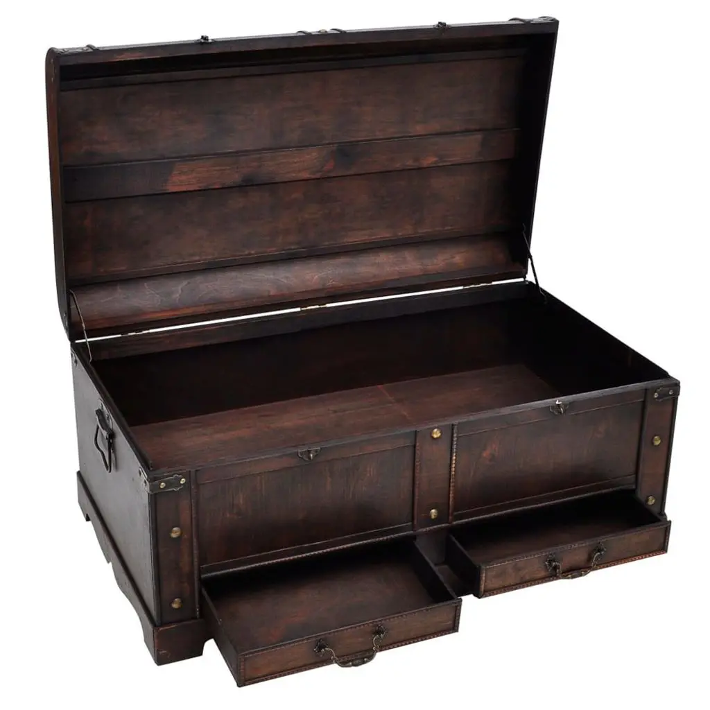 vidaXL Wooden Treasure Chest Large Brown