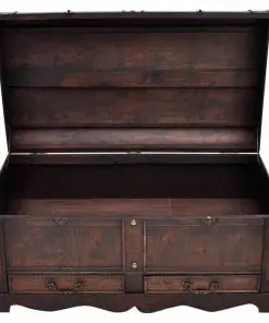 vidaXL Wooden Treasure Chest Large Brown