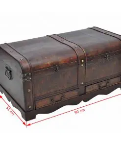vidaXL Wooden Treasure Chest Large Brown
