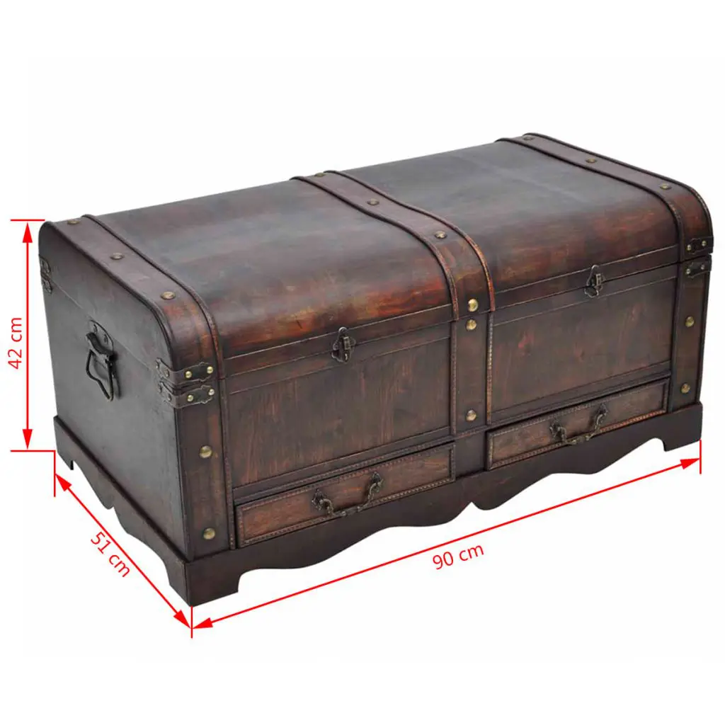 vidaXL Wooden Treasure Chest Large Brown