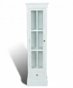 vidaXL Chic Bookcase Cabinet with 3 Shelves White Wooden