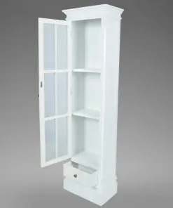 vidaXL Chic Bookcase Cabinet with 3 Shelves White Wooden