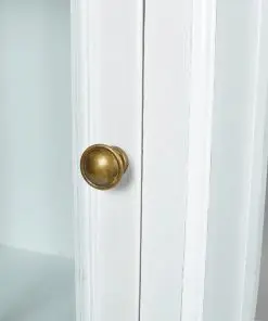 vidaXL Chic Bookcase Cabinet with 3 Shelves White Wooden