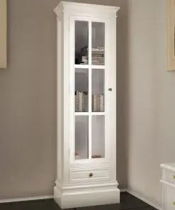vidaXL Chic Bookcase Cabinet with 3 Shelves White Wooden