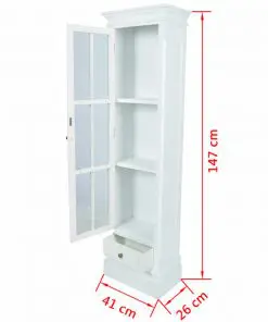 vidaXL Chic Bookcase Cabinet with 3 Shelves White Wooden