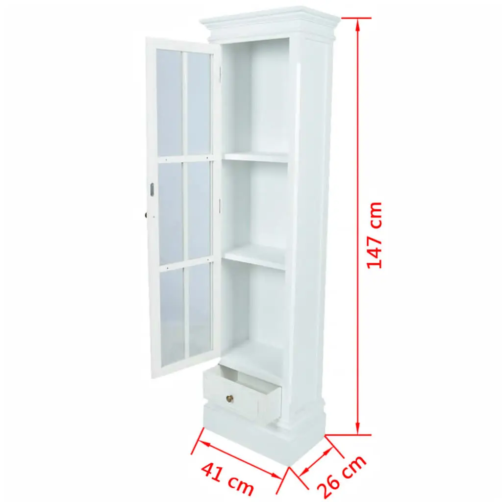 vidaXL Chic Bookcase Cabinet with 3 Shelves White Wooden