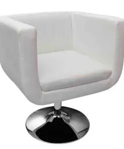 vidaXL Bar Stool White Faux Leather
