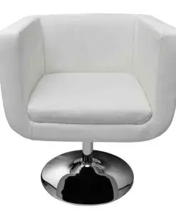 vidaXL Bar Stool White Faux Leather