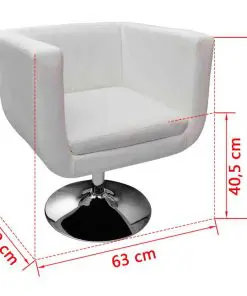 vidaXL Bar Stool White Faux Leather