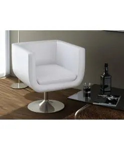 vidaXL Bar Stool White Faux Leather