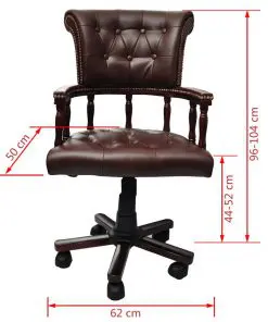 Chesterfield Captains Swivel Office Chair Brown