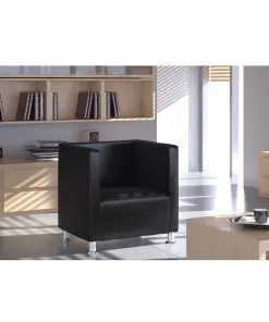 vidaXL Cube Armchair Black Faux Leather