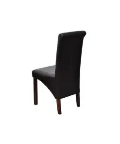 vidaXL Dining Chairs 4 pcs Black Faux Leather