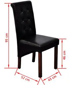 vidaXL Dining Chairs 4 pcs Black Faux Leather