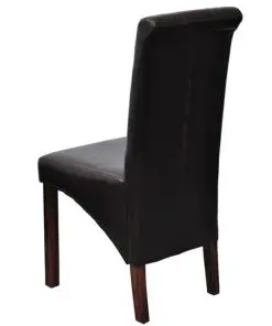 vidaXL Dining Chairs 4 pcs Brown Faux Leather