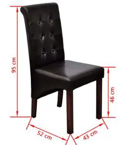 vidaXL Dining Chairs 4 pcs Brown Faux Leather