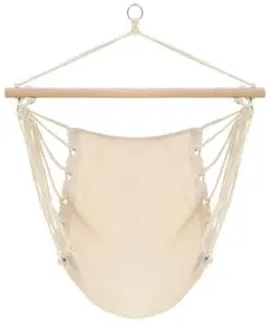 vidaXL Swing Chair Fabric Cream White